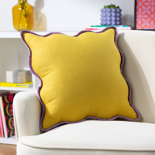 Wiggle Reversible Cushion Yellow/Lilac