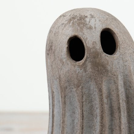 Grey Ceramic Ghost Figurine