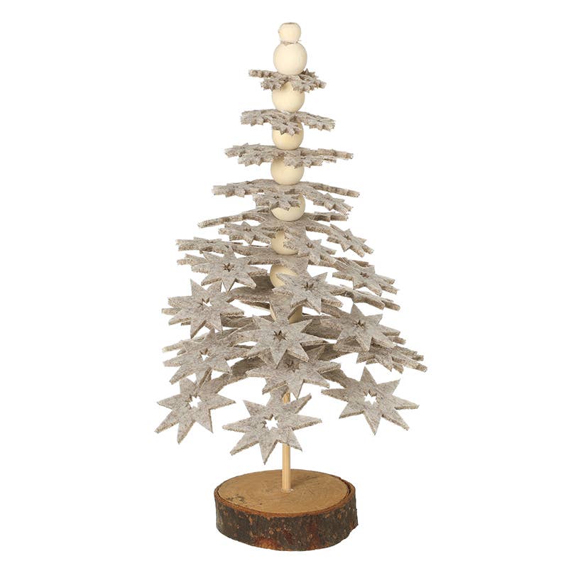 Christmas -WOODEN FELT STAR TREE (aT)
