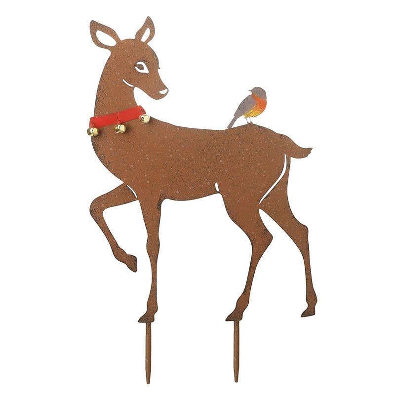 Christmas  -METAL DEER GARDEN STAKE v1 (cT)
