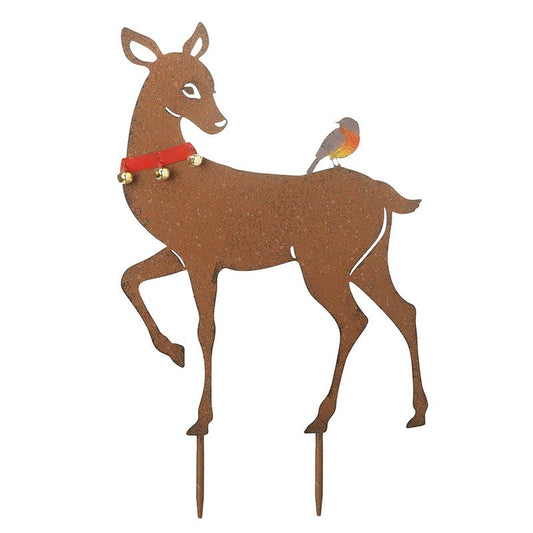 Christmas  -METAL DEER GARDEN STAKE