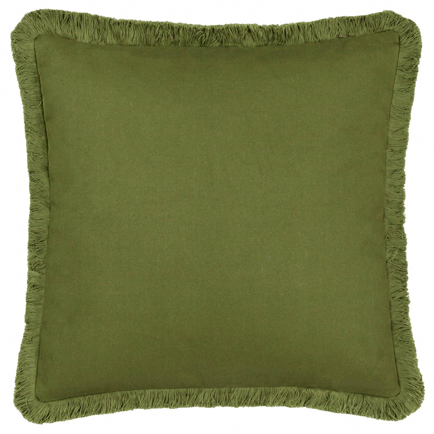 Palm Embroidered Cushion Green