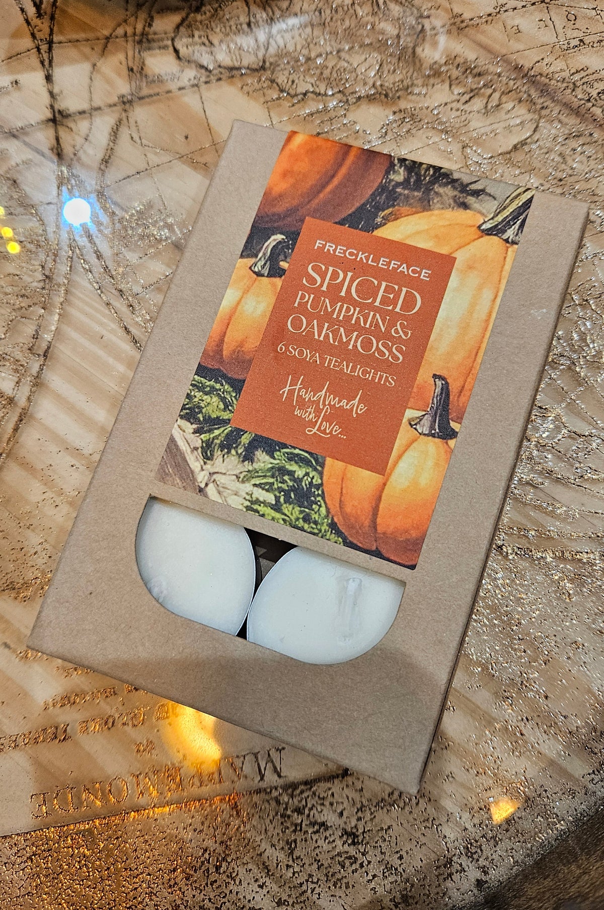 Freckleface Puced Pumpkin & Oakmoss 6 Soya Tea Lights