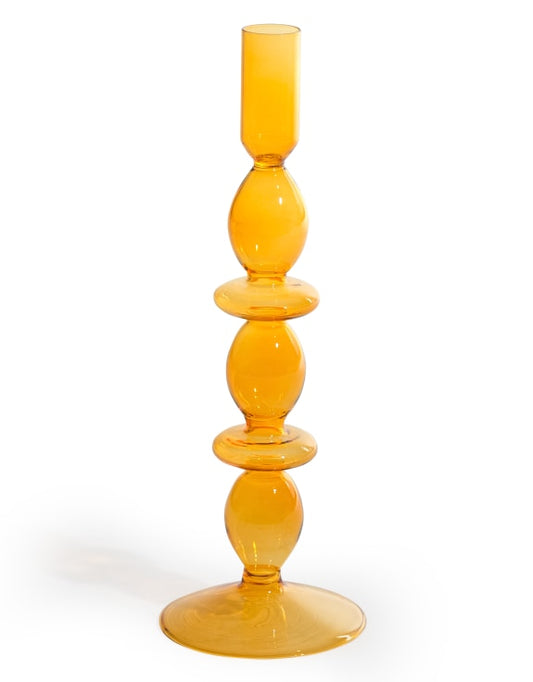 Glass candle holder Amber / Orange