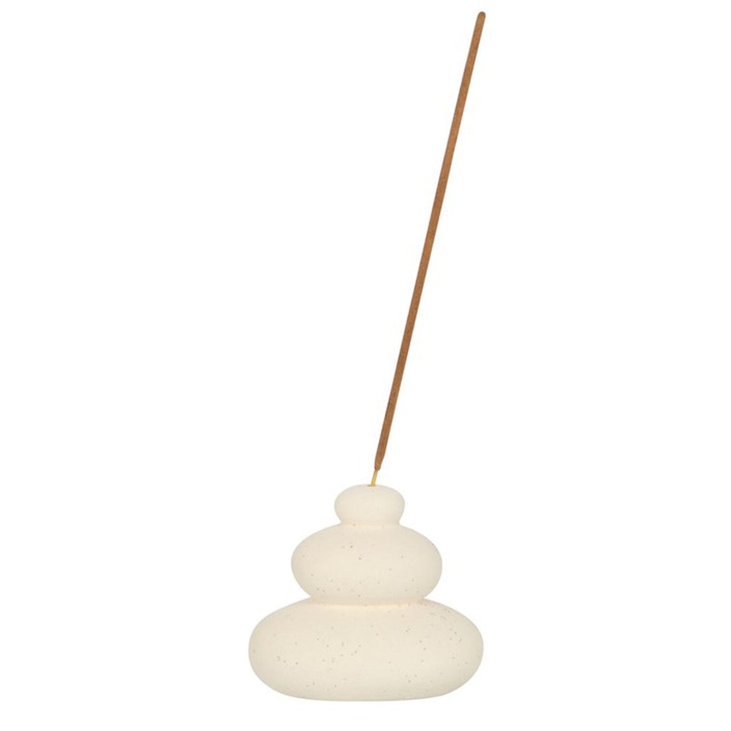 Cream Balancing Stones Incense Stick Holder