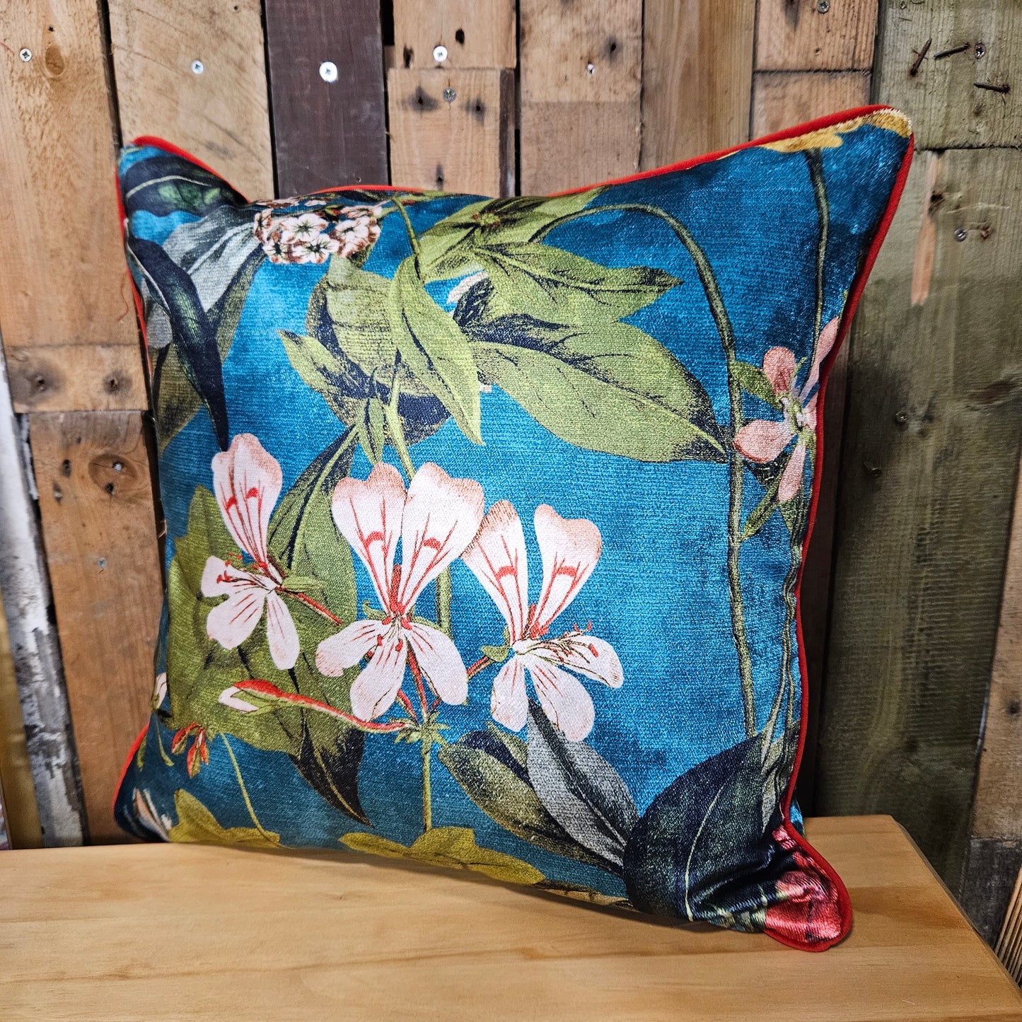 Clarke & Clarke Passiflora Fabric Kingfisher 18" Cushion