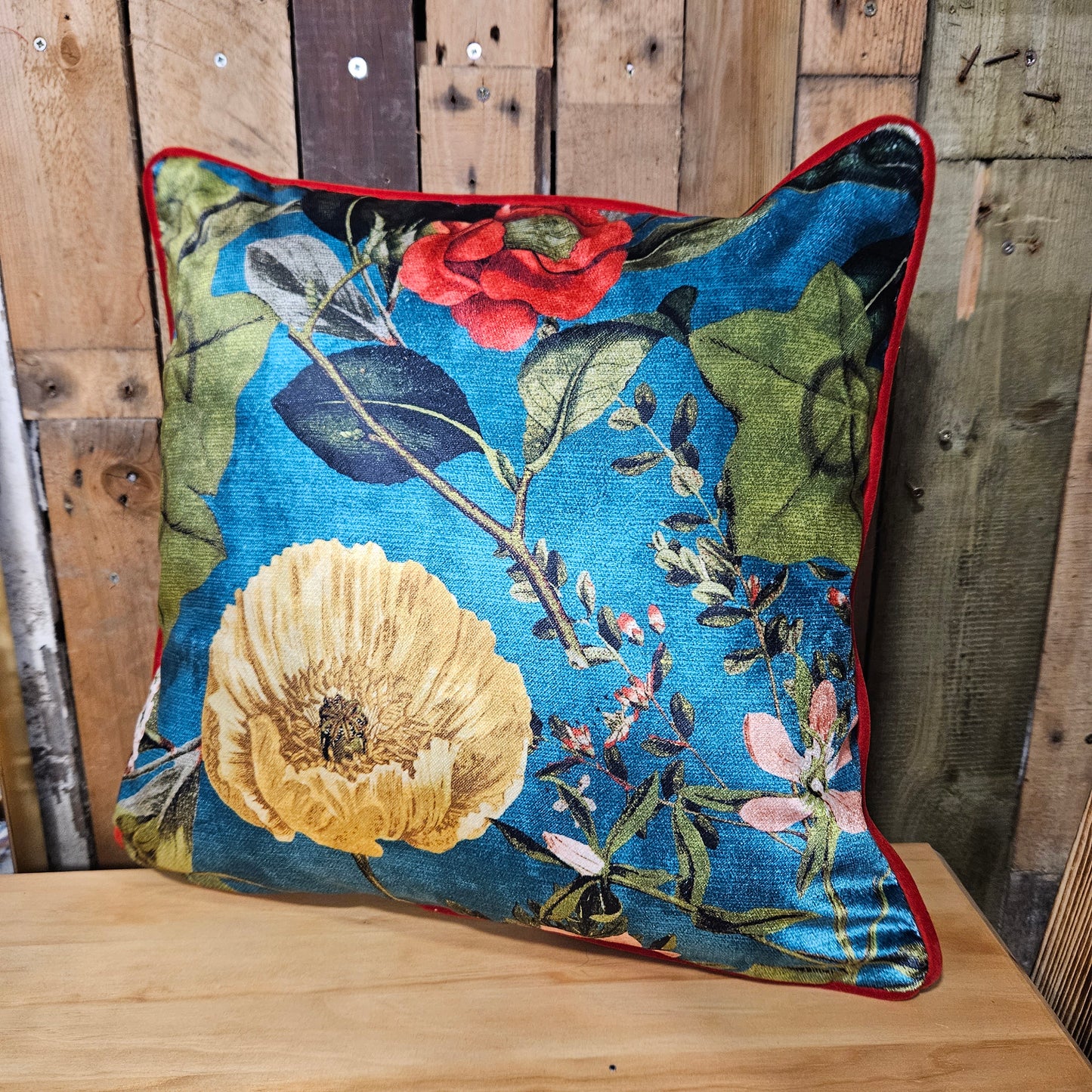 Clarke & Clarke Passiflora Fabric Kingfisher 18" Cushion