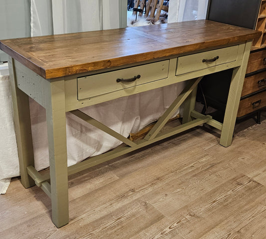 Rustic Console Table in Frenchic Olivia