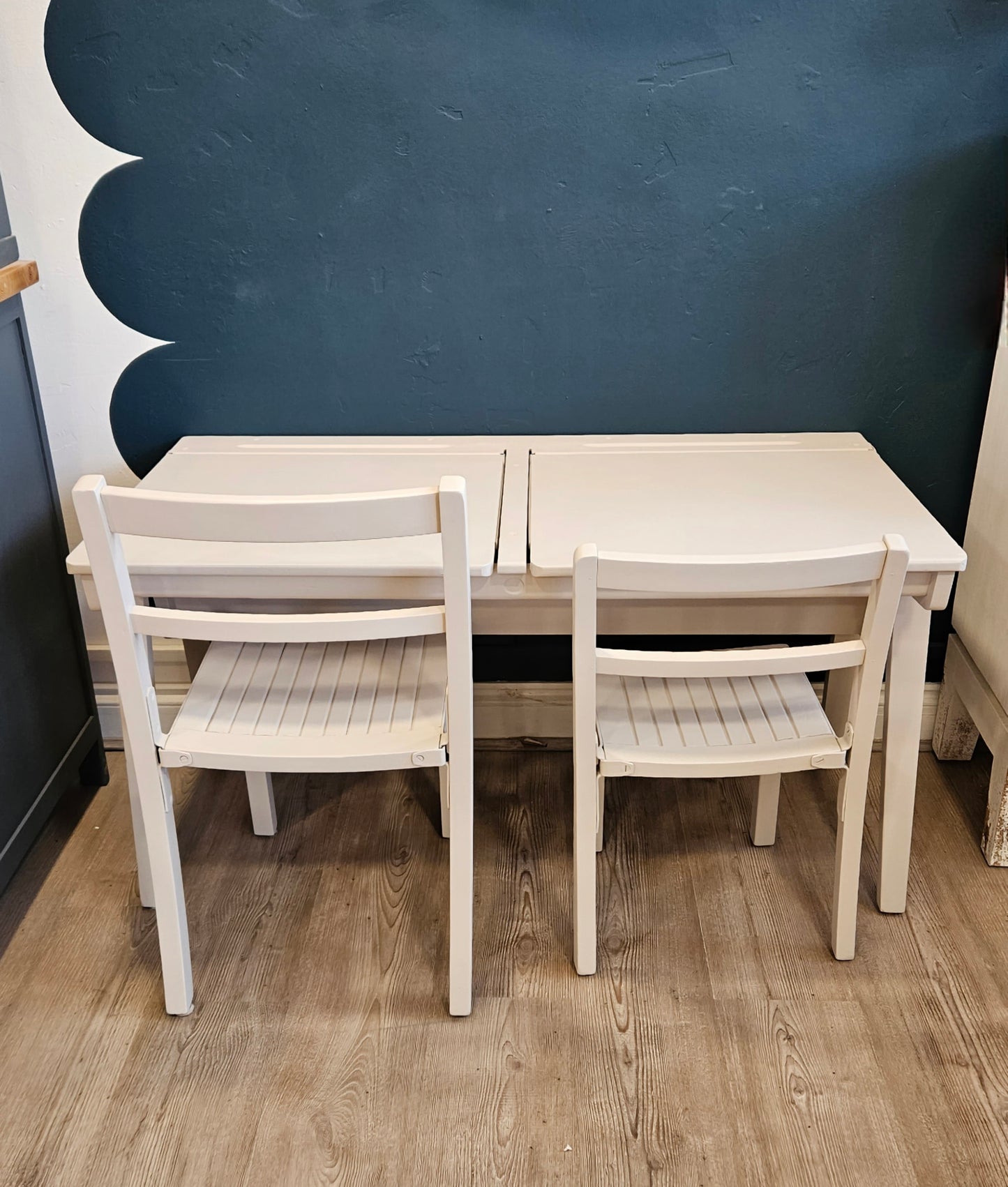 Wooden Children's Desk & Chairs in Frenchic 'Cool Beans'