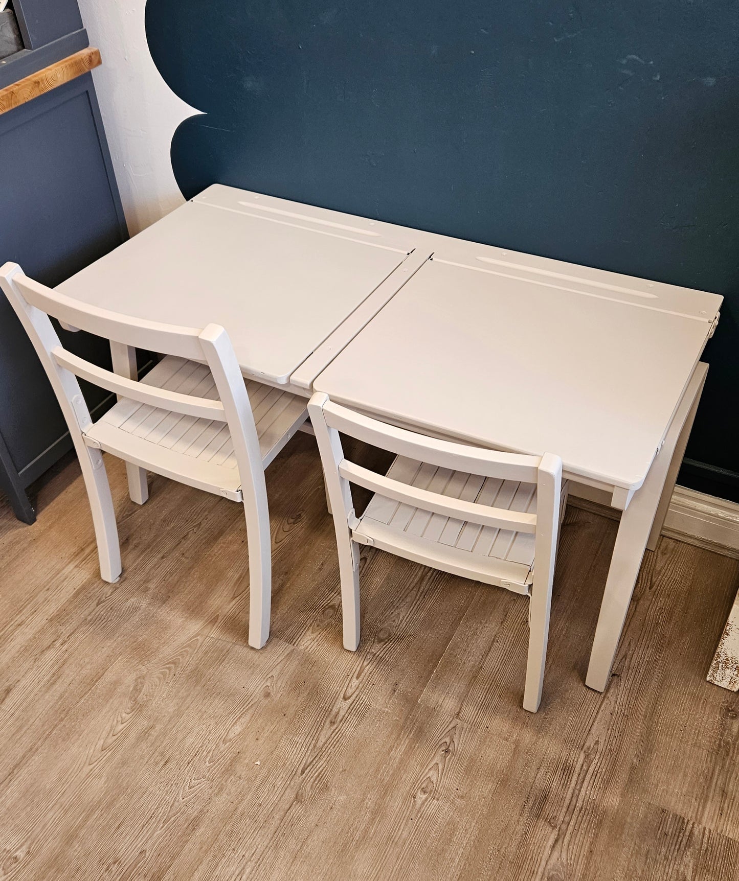 Wooden Children's Desk & Chairs in Frenchic 'Cool Beans'