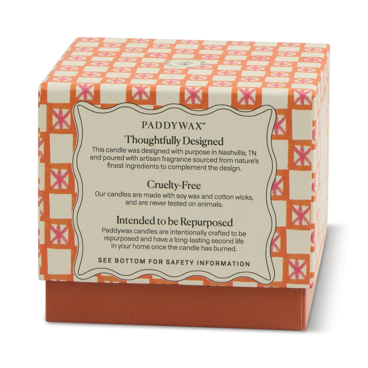 Tulip 5.5oz/155g Pink and Burnt Orange Glass Candle - Cactus Flower