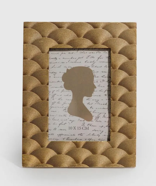 4" x 6" Gold Fan Photo Frame