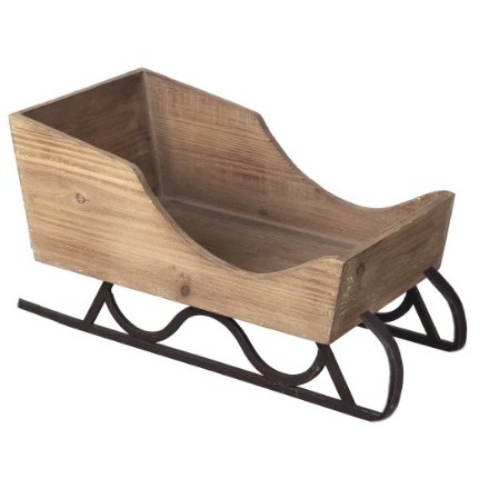 Large Wooden Sleigh Decoration