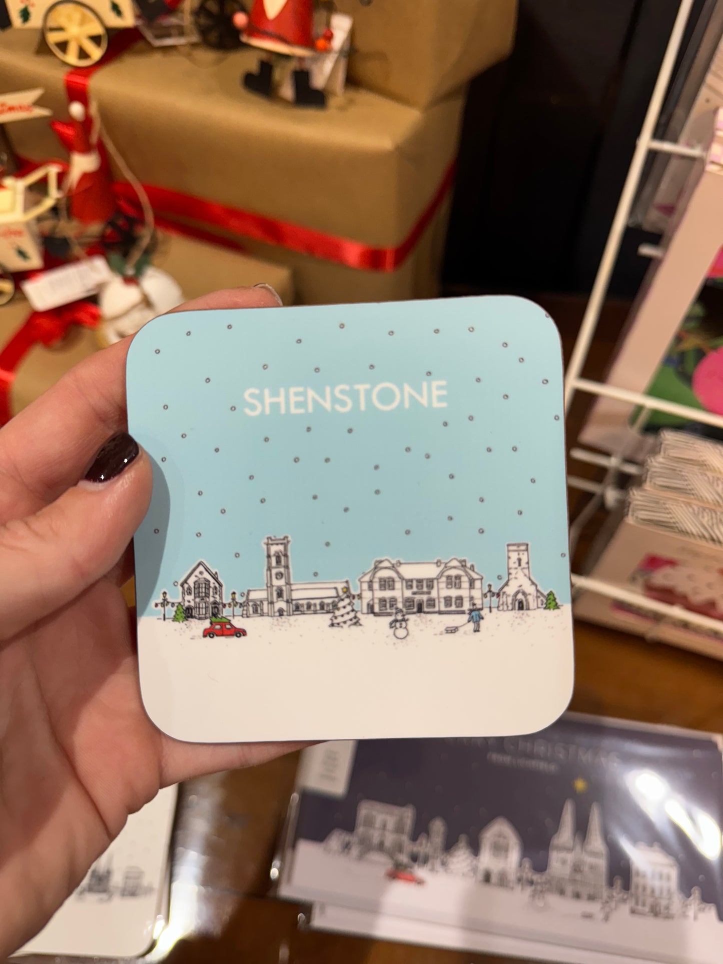 Shenstone Christmas Blue Coaster