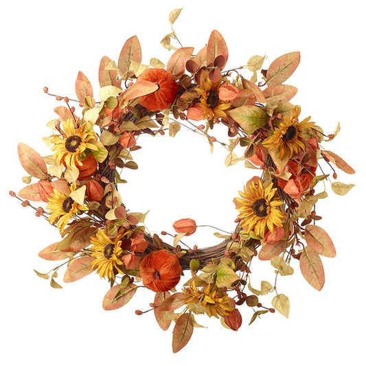 AUTUMN WREATH WITH SUNFLOWERS