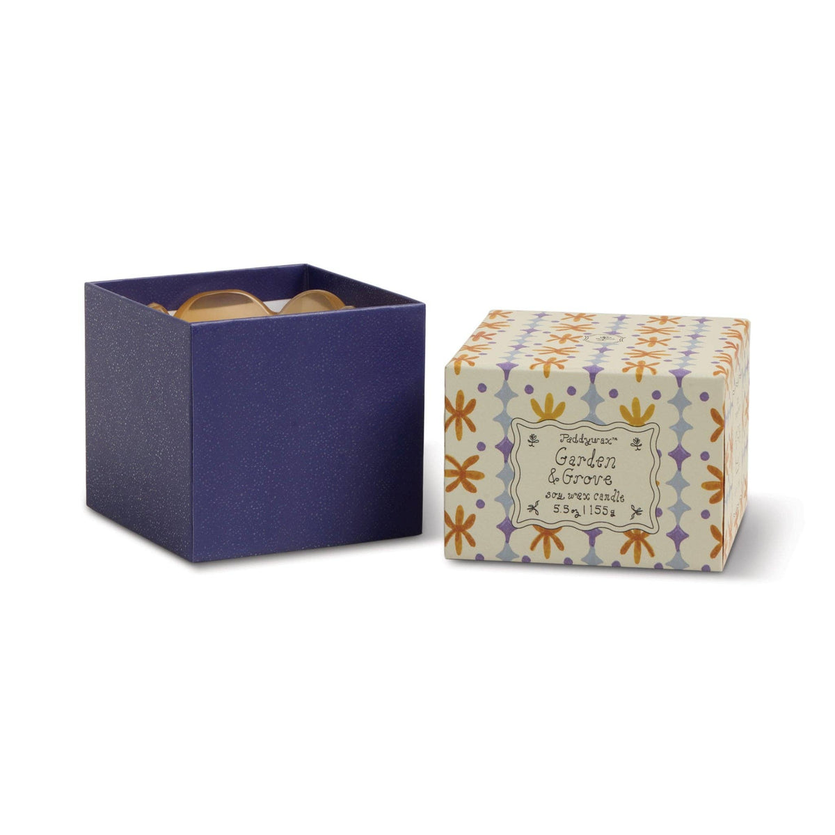 Tulip 5.5oz/155g Orange and Blue Glass Candle - Garden & Grove
