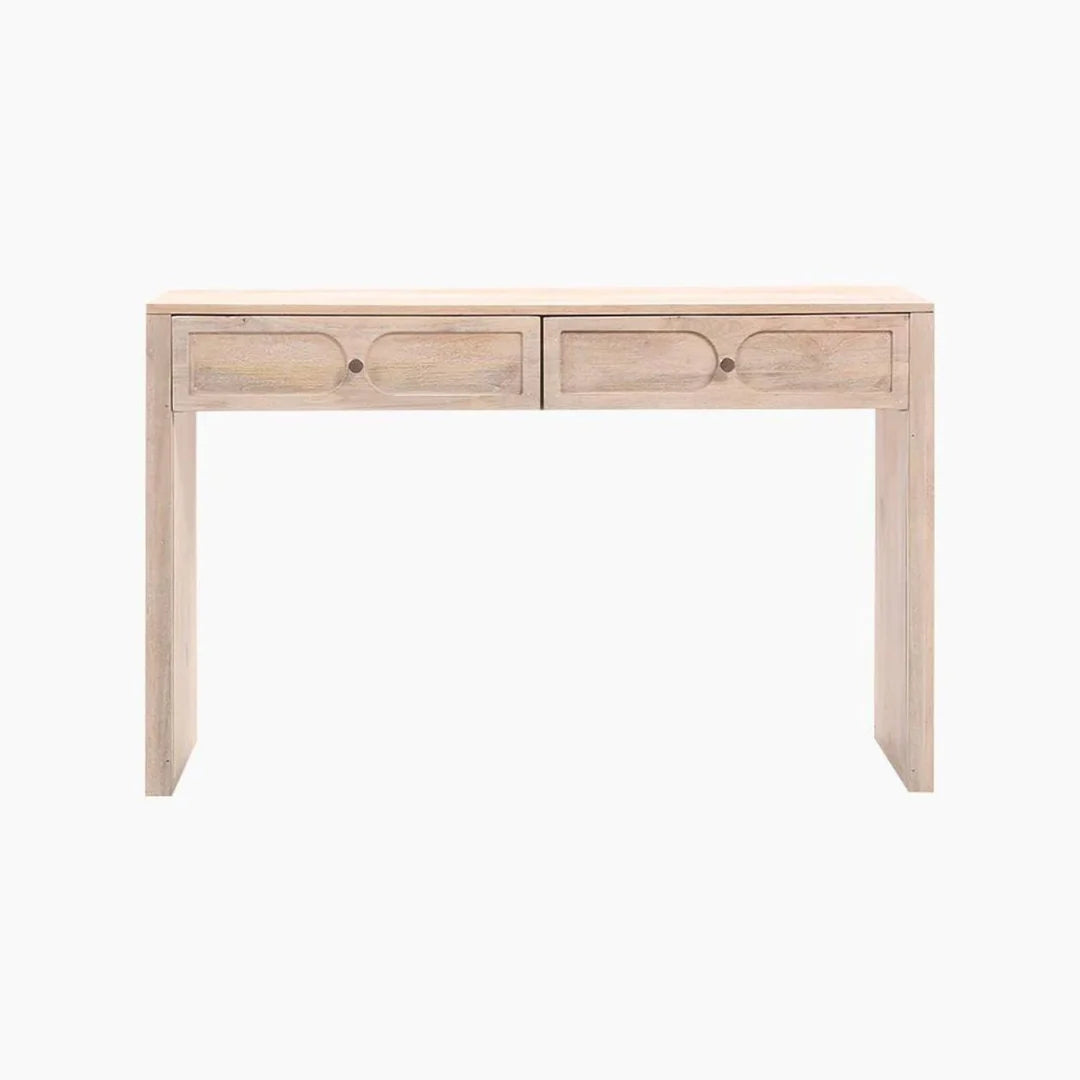 Tasneem Natural Two Drawer Console Table