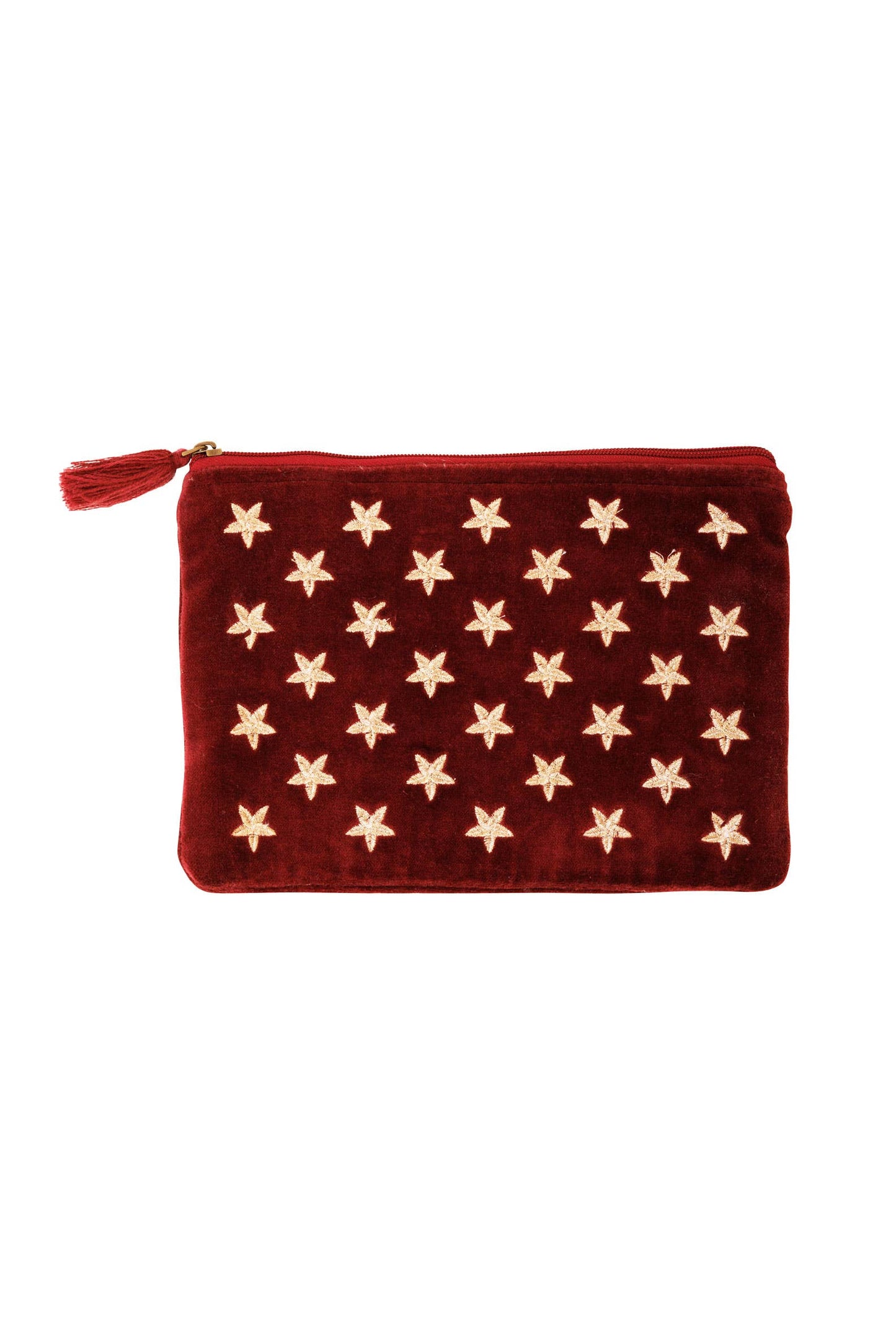 Velvet Star Pouch Burgundy/Gold