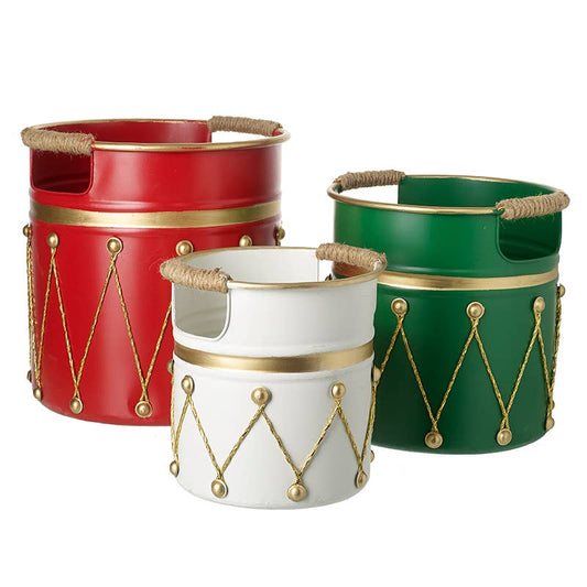 METAL CONTAINERS WITH ROPE HANDLES SET
