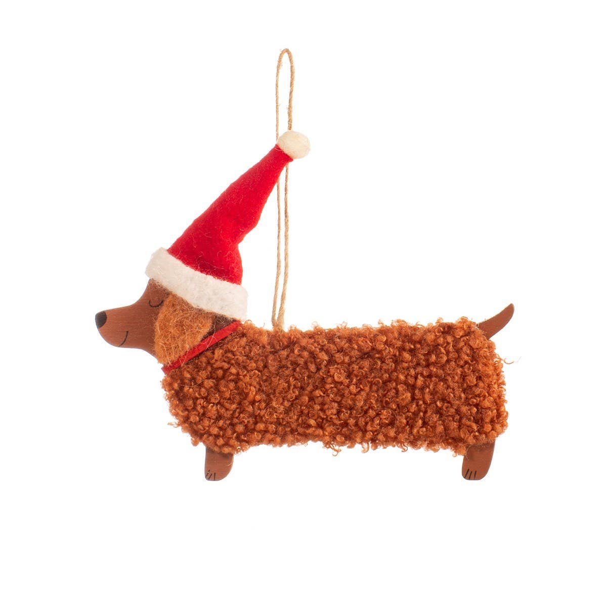 Festive Daschund Hanging Decoration
