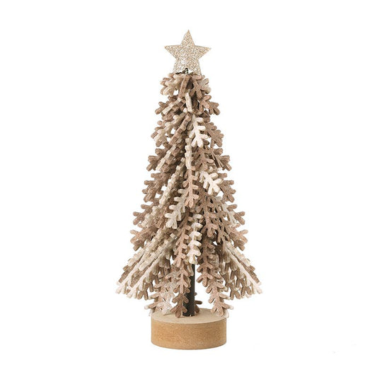 Christmas  -TWISTED BROWN LEAF FELT TREE