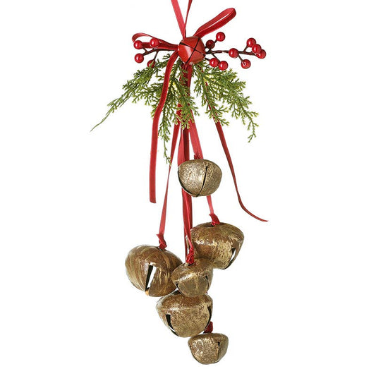 Christmas  -CHRISTMAS BELLS RED RIBBON HANGER
