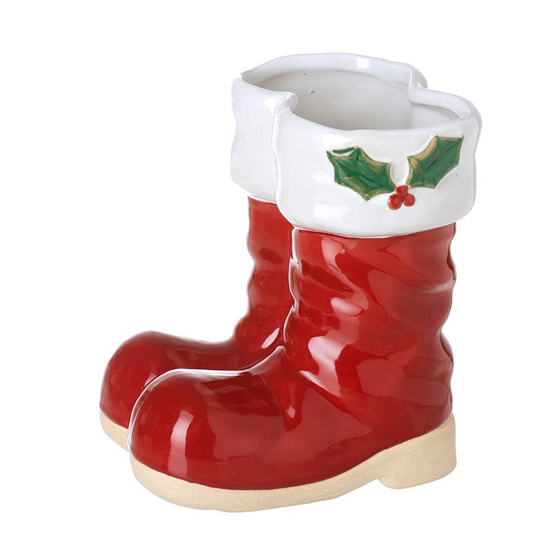 Christmas  -CERAMIC SANTA BOOTS (trT)