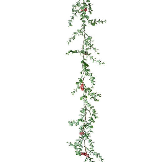 Christmas -GREEN LEAF & RED BERRY GARLAND