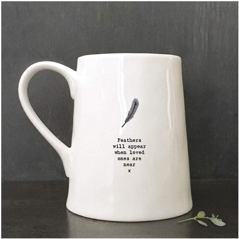 East of India Porcelain Mug - Feathers Will Appear