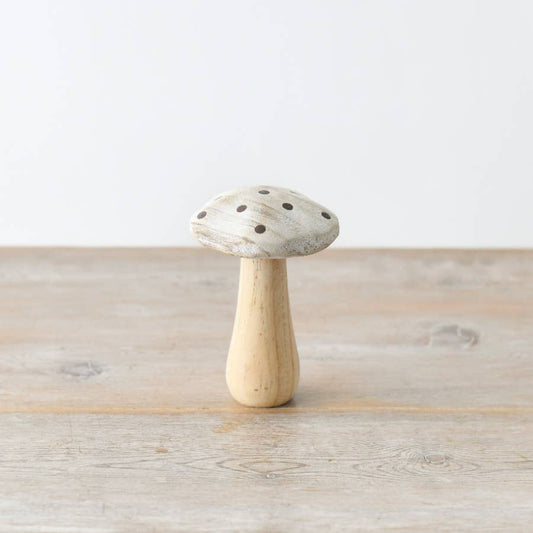 Whitewash Wooden Mushroom Spots, 12cm