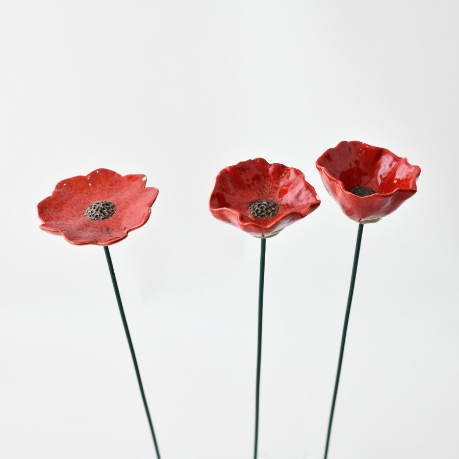 Tall Garden Poppy Stake