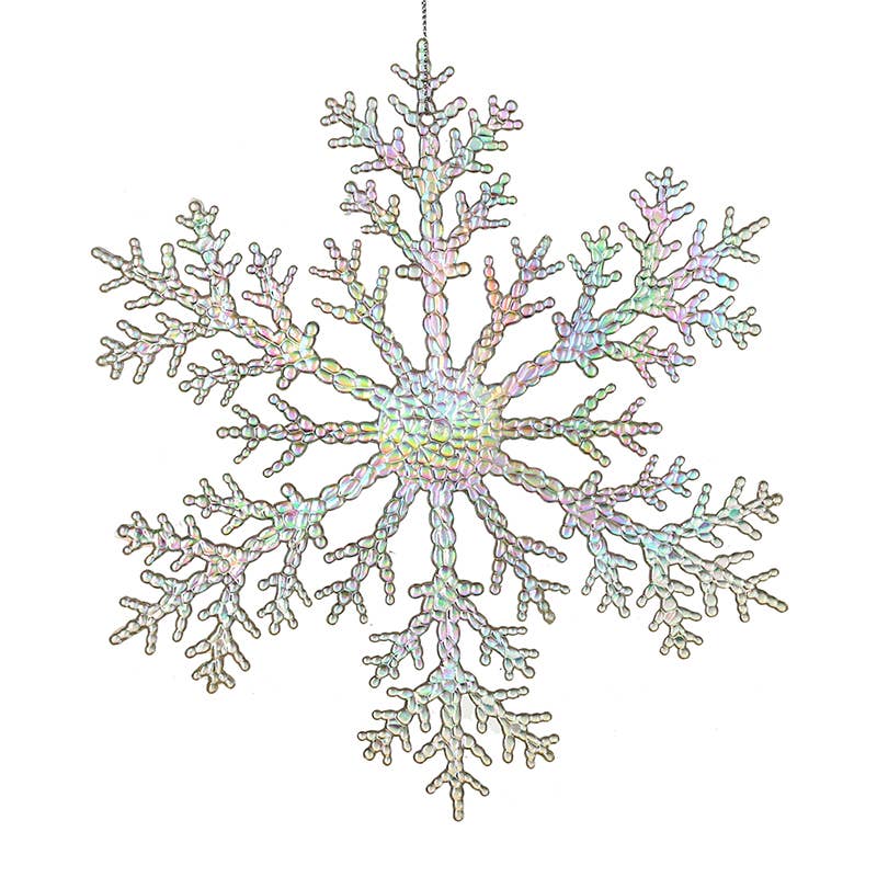 Christmas -HANGING IRIDESCENT ACRYLIC SNOWFLAKE (wwT)