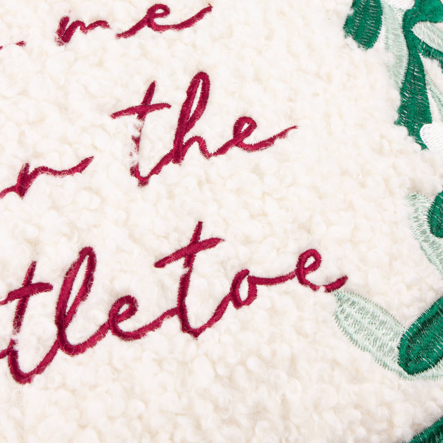 Mistletoe Wreath Embroidered Cushion Multicolour