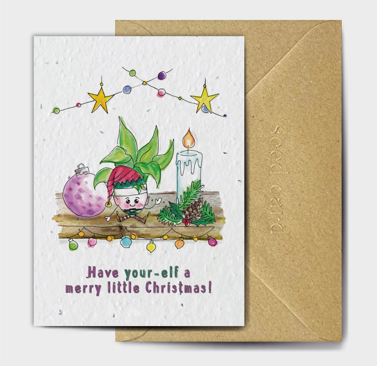 Merry Christmas Elf Plantable Seed Card