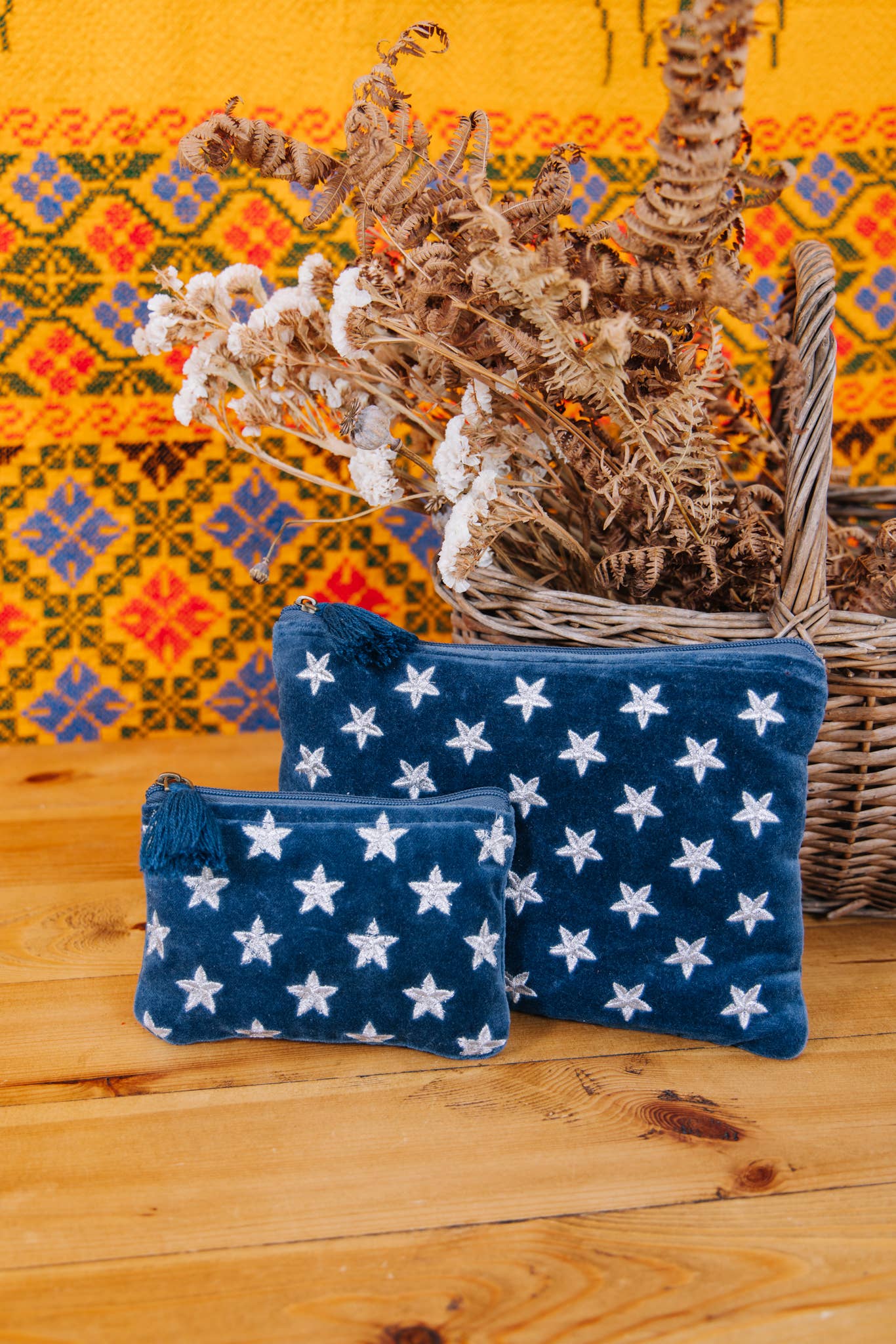 Velvet Star Pouch Navy/Silver