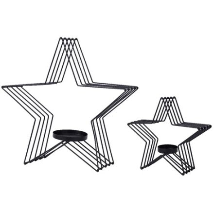 Set of 2 Star Candle Holders