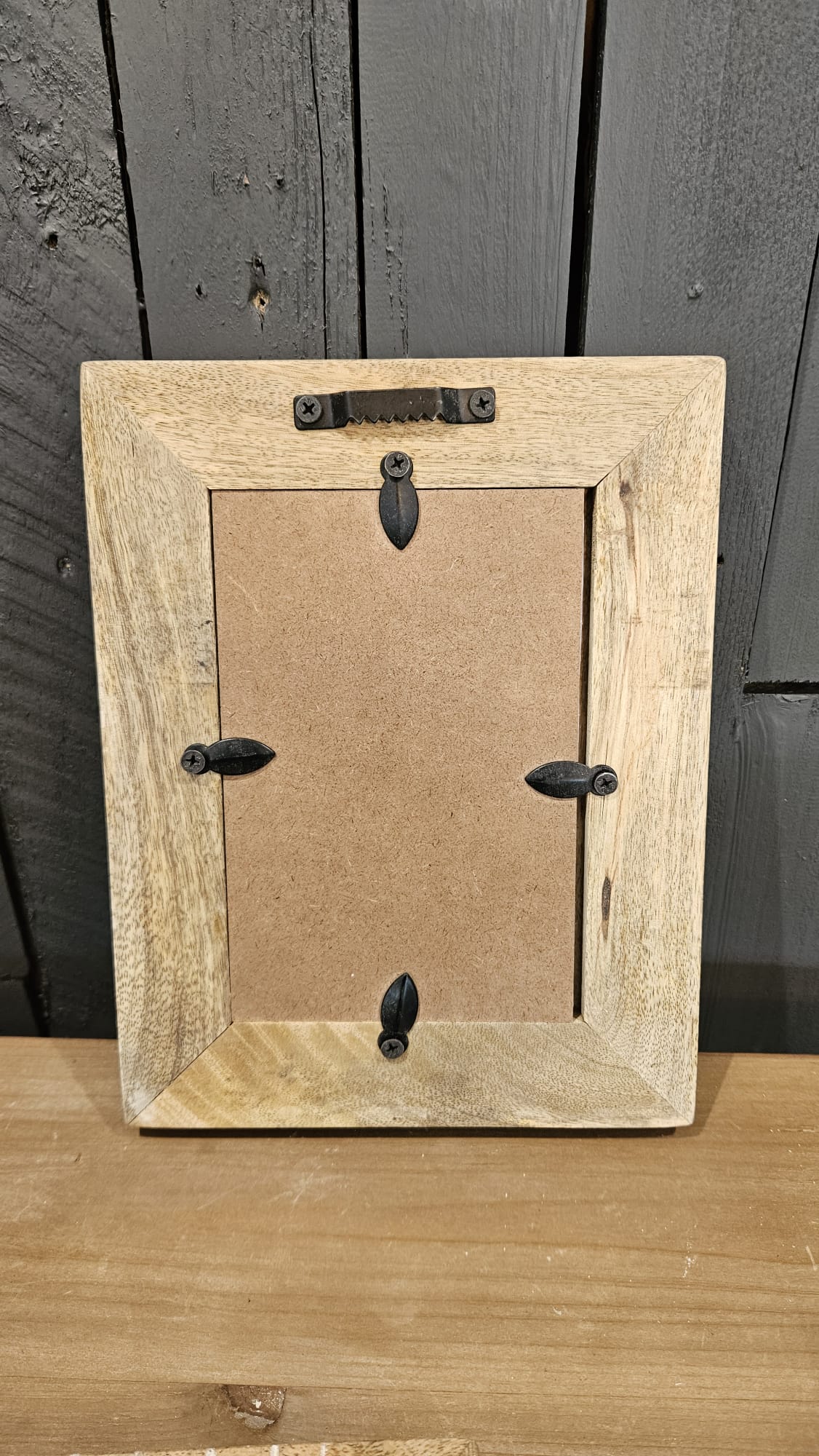 Wooden Engraved and White Photo Frame