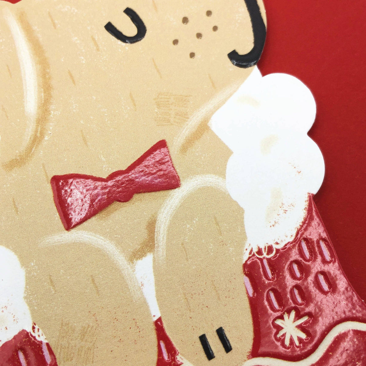 Dog in stocking
