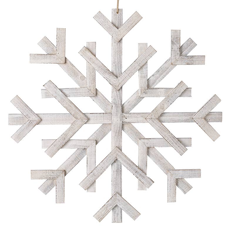 VERY LARGE WOODEN SNOWFLAKE
