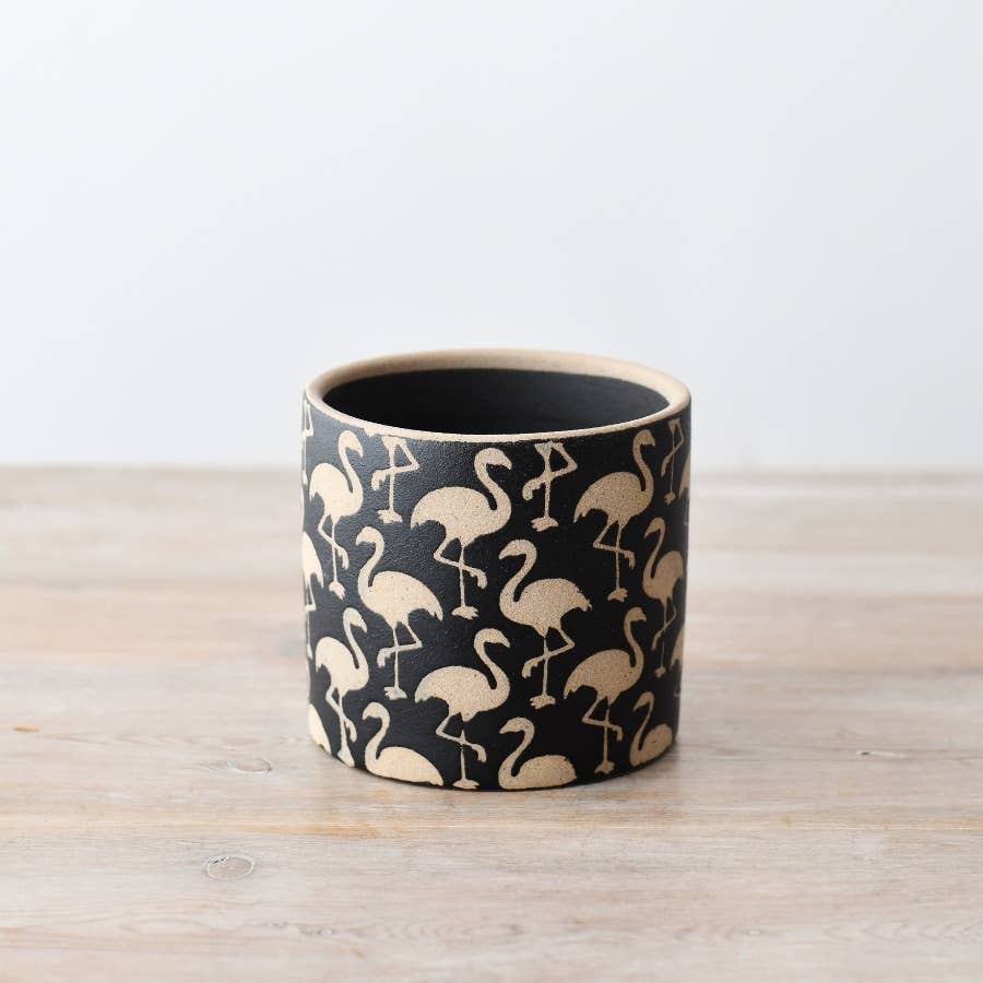 Stoneware Flamingo Planter, 14cm