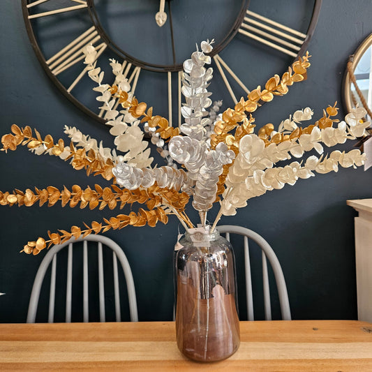 Metallic Faux Eucalyptus Stem