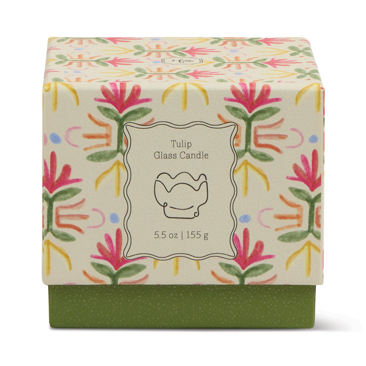 Tulip 5.5oz/155g Purple and Green Glass Candle - Bronzed Gardenia