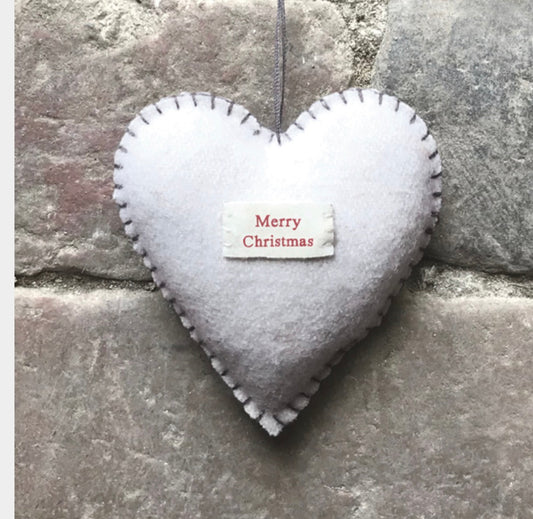 Embroidered felt heart - East of India