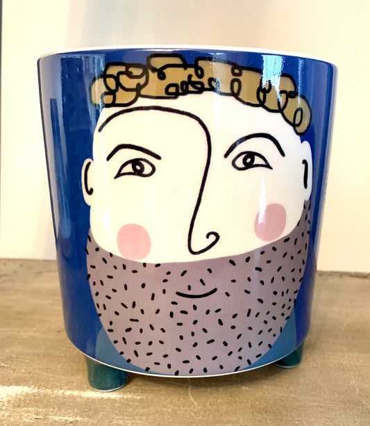 Ceramic Hipster Face Planter