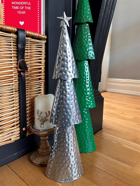 Metal Tree Ornament - Premium Silver