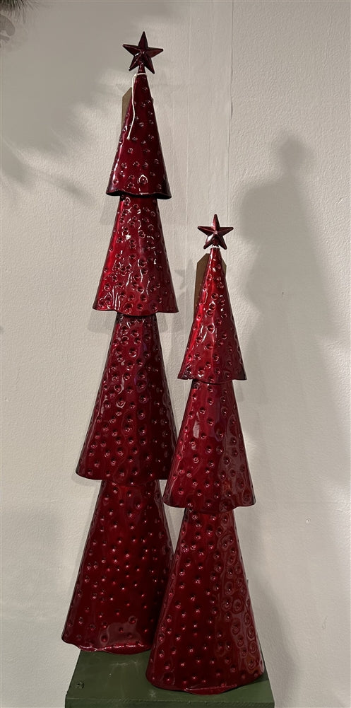 Metal Tree Ornament - Festive Red