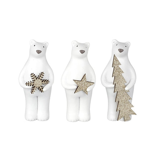 Resin Bear Mix Holding Glitter Gift