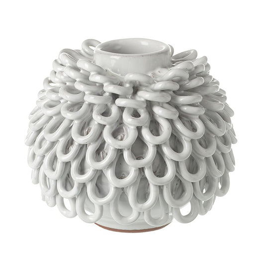 Small White Terracotta Loop Vase