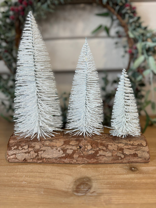 Trio of Silver Christmas trees