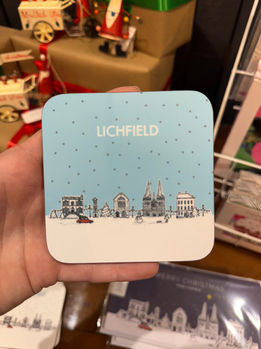 Lichfield Christmas Blue Coaster